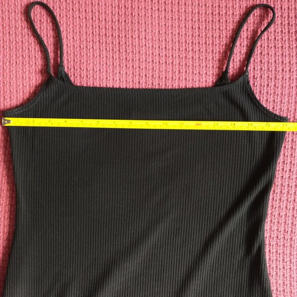 Reformation Jeanette Ribbed Knit Cami Mini Dress in Black - Picture 7 of 13